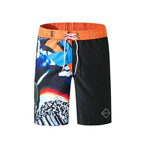 Lay U HOME Herren Beach Pants fünf-Punkt Hosen Mode drucken Color Matching Nähen Surf Hosen Männer Casual Shorts von Lay U HOME