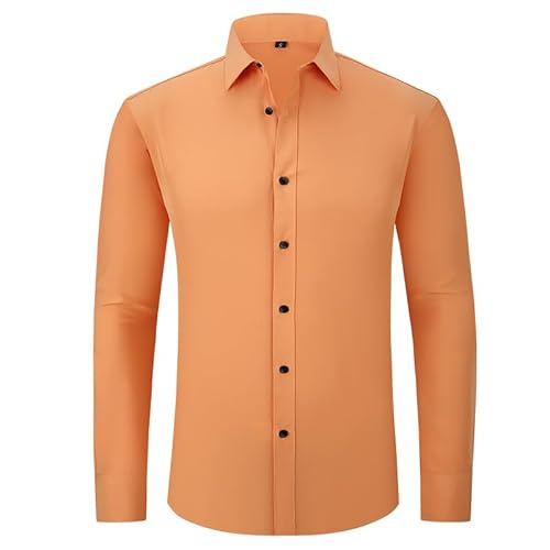 Lay U HOME Herren-Hemden Herren Langarmhemden Stretch-bügelfreie Anti-Falten Business Casual Slim Fit Tops Männer Hemden von Lay U HOME