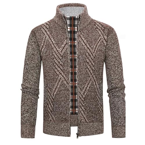 Lay U HOME Herren Pullover Stehkragen Strickwaren Herbst und Winter Reißverschluss Strickjacke Strickwaren warme lose Jacke Tops von Lay U HOME