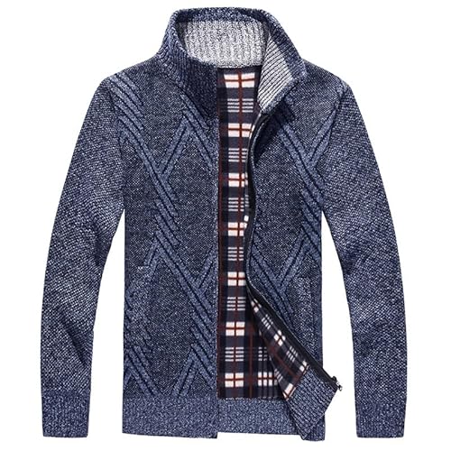 Lay U HOME Herren Pullover Stehkragen Strickwaren Herbst und Winter Reißverschluss Strickjacke Strickwaren warme lose Jacke Tops von Lay U HOME