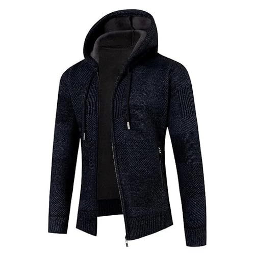 Lay U HOME Herren Pullover Strickjacken Winter Warme Kapuzen Sweatearcoat Männer Kausalen Strickwaren Sweatear Jacken Mäntel Männer Gestrickte Cardigans von Lay U HOME