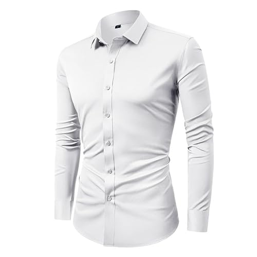 Lay U HOME Herren formelles Kleid Hemd mit vierseitigem elastischem Herrenhemd, Business Casual Non-Eisen Falten beständiges formales Kleid einfaches Hemd für Männer von Lay U HOME