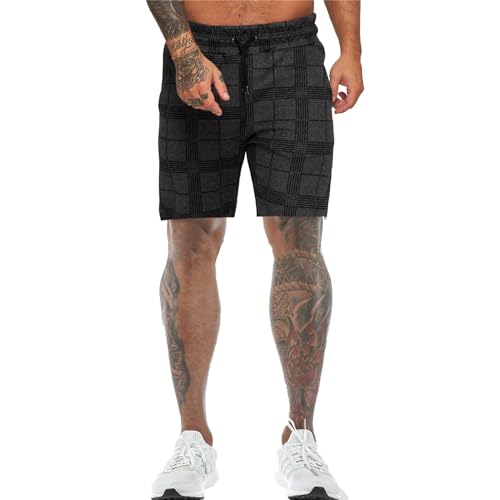 Lay U HOME Karierte D digital Printing Casual Pants Fitness Shorts Männer fünf-Punkt-Hose von Lay U HOME