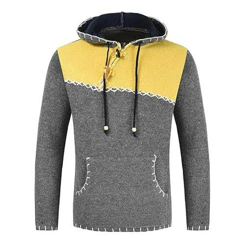 Lay U HOME Knit Sweater personalisierte Farbe passenden Männer mit Kapuze Pelz Casual täglichen mit Kapuze Pullover von Lay U HOME