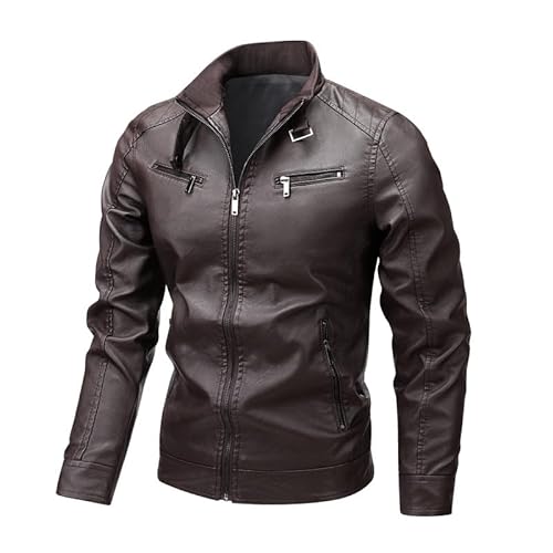 Lay U HOME Leder Herren Leder Jacke Casual Jacke schlank Jugend Frühling und Herbst von Lay U HOME