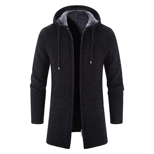 Lay U HOME Lose große Größe Pullover Jacke gestrickte Strickjacke Herren Tops Herbst und Winter Hooded Pullover für Männer Mitte-Länge von Lay U HOME