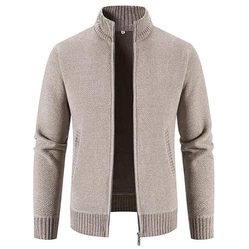 Lay U HOME Männer Herbst Strickjacke Zipper Pullover Verdickung Plus samt Stehkragen Männer lose warme Pullover Jacke von Lay U HOME