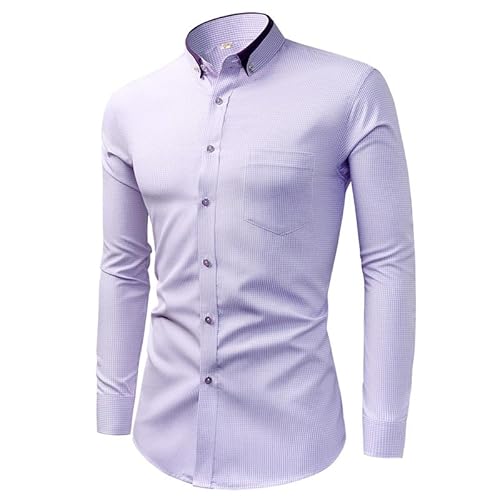 Lay U HOME Männer Kleid Shirt Shirt Männer Lange-ärmeln Diamant Taste Revers Shirt Plaid gestreiften Männer T-Shirt Fashion Slim Männer Kleidung von Lay U HOME