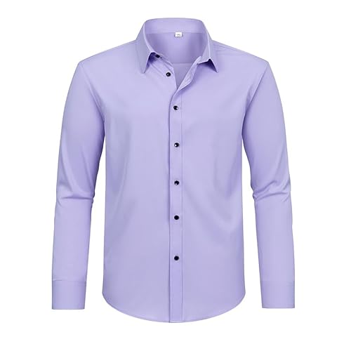 Lay U HOME Männer Kleid Shirts Männer Fett Plus Größe Hemden Männer Stretch Lange-ärmeln lose solide Farbe Nicht-Eisen Anti-Falten-Herrenbekleidung von Lay U HOME