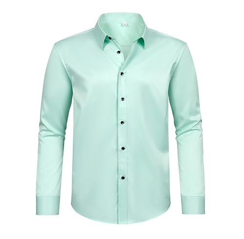 Lay U HOME Männer Kleid Shirts Männer Fett Plus Größe Hemden Männer Stretch Lange-ärmeln lose solide Farbe Nicht-Eisen Anti-Falten-Herrenbekleidung von Lay U HOME