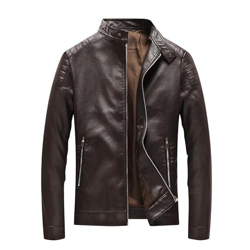 Lay U HOME Männer pu Leder Jacke für Männer Stand-up Kragen Männer Motorrad Leder Jacke von Lay U HOME