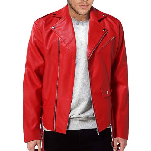 Lay U HOME Männer pu Leder Motorrad Leder Jacke Revers Jacke große Größe Mode lässig Strickjacke Jacke von Lay U HOME