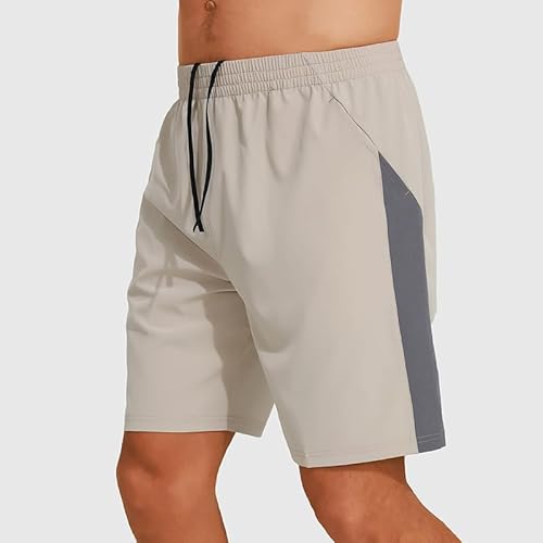 Lay U HOME Männer schnell trocknende Sport-Shorts leicht und atmungsaktiv Sommer lose Kontrast Farbe Kordelzug Laufen Fitness Shorts von Lay U HOME