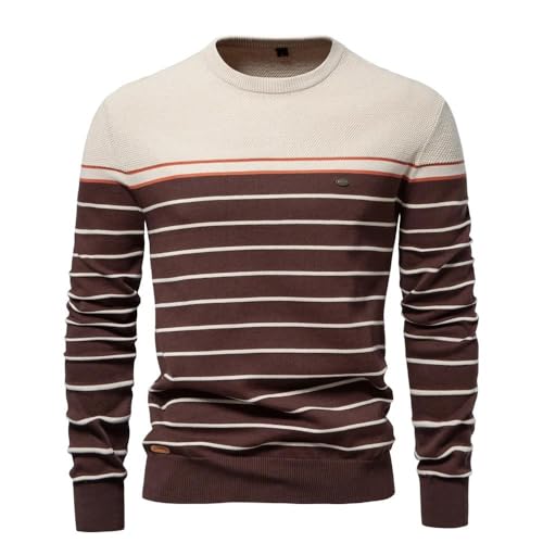 Lay U HOME O-Neck Baumwolle Pullover Männer Pullover Striped Casual Herbst und Winter Gestrickte Pullover für Männer von Lay U HOME