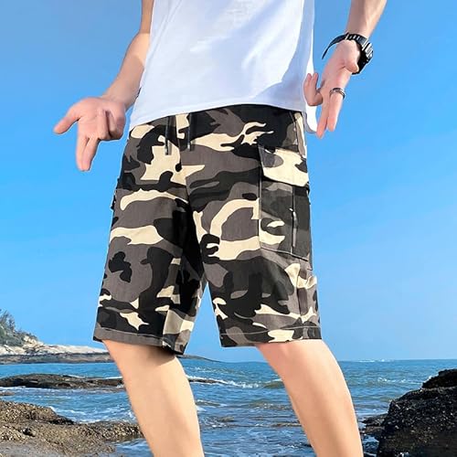 Lay U HOME Overalls-Shorts für Männer Multi-Tasche Sommer Outdoor große Größe Camouflage Shorts Hosen Männer lose beiläufige Hosen Männer von Lay U HOME