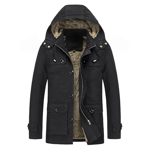 Lay U HOME Reine Baumwolle Jacke für Männer Herbst und Winter Casual Plus Größe Jacke Männer Plus Dicke warme mid-Länge Windjacke von Lay U HOME