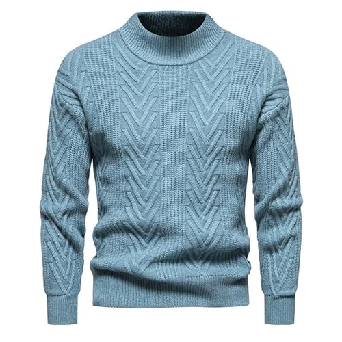 Lay U HOME Retro Stricken Pullover Herbst und Winter Männer solide Farbe Rundhals Pullover Casual Bodenbildung Stricken Pullover von Lay U HOME