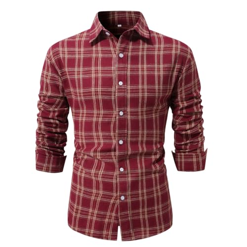 Lay U HOME Shirt Plaid Männer Long-Sleeved Männer T-Shirt schwarz Plaid Männer Business Casual Shirt Männer Frühling Business Casual Arbeit Shirt von Lay U HOME