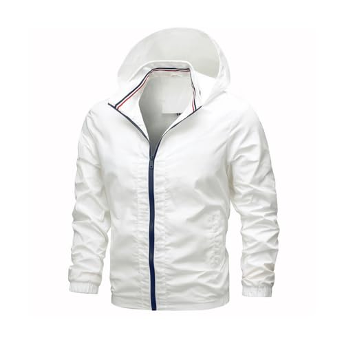 Lay U HOME Solid Color Casual Hooded Jacket Men ist einfach verschwiegen hat Pure White von Lay U HOME