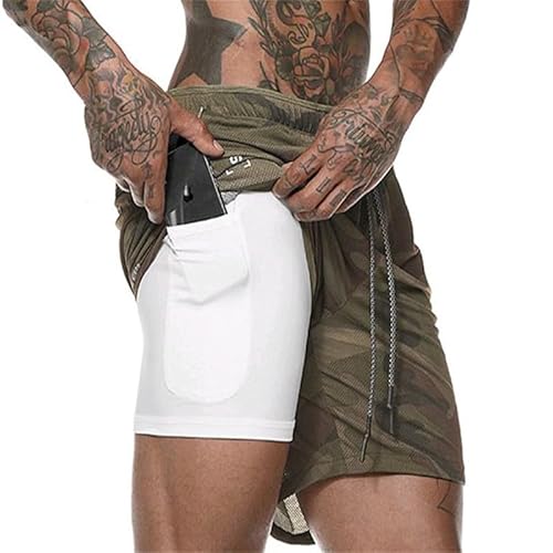 Lay U HOME Sommer Doppel-Schicht schnell trocknend atmungsaktiv Männer Shorts Sport Training läuft gerade-Light-Board fünf-Punkt Shorts von Lay U HOME