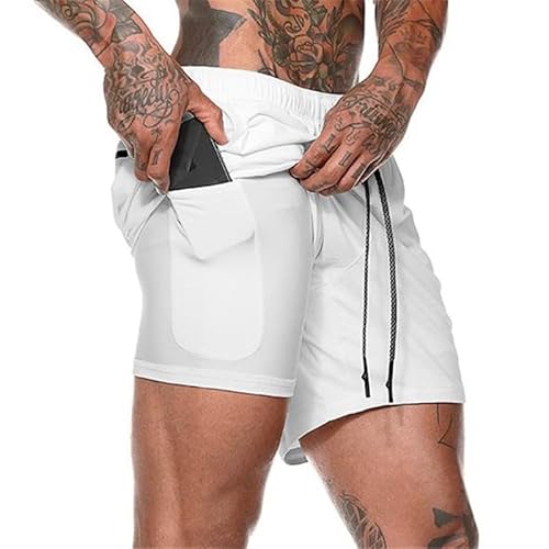 Lay U HOME Sommer Doppel-Schicht schnell trocknend atmungsaktiv Männer Shorts Sport Training läuft gerade-Light-Board fünf-Punkt Shorts von Lay U HOME