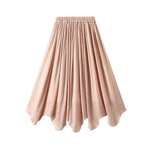 Lay U HOME Sommer Dünne Baumwolle und Hanf-A-Linie Hohe Taille Unregelmäßigen Großen Saum Mid-Länge Rock für Frauen Hause Casual Kleid Lay U HOME Sommer Dünne Baumwolle und Hanf-A-Linie Hohe Taille Unregelmäßigen Großen Saum Mid-Länge Rock für Frauen Hause Casual Kleid von Lay U HOME