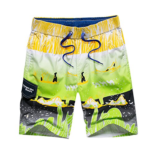 Lay U HOME Sommer Männer Baumwolle lose Strand Shorts gedruckt Seaside Urlaub fünf-Punkt Shorts von Lay U HOME