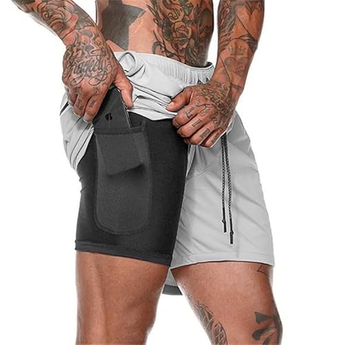 Lay U HOME Sommer Männer Sport Fitness Double Layer Tight-Fitting Quick-trocknen Shorts mesh fünf-Punkt-Hose Sport-Hose von Lay U HOME