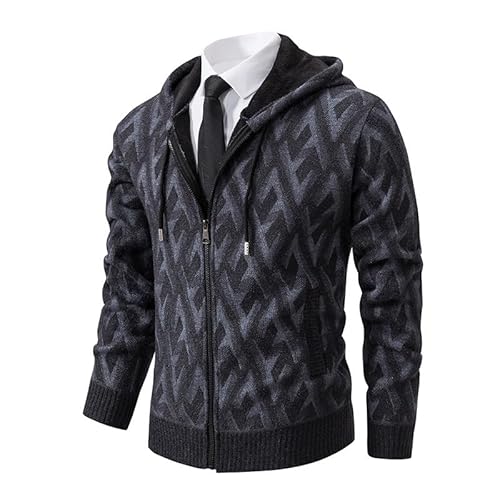 Lay U HOME Strickjacke Pullover Männer Frühling und Herbst große Größe lose Stricken Pullover äußere tragen Männer Zipper Pullover Jacke Männer von Lay U HOME