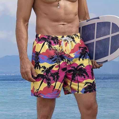 Lay U HOME Surfen Hosen Herren Blume Shorts Strand Hosen Sommer Männer Casual Seaside Shorts Beach Pants fünf-Punkt-Hose von Lay U HOME