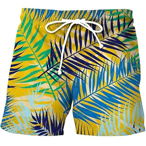 Lay U HOME Tropen Plant 3D Gedruckt Strand Shorts Fashion Urlaub Surfen Kurze Hose Swim Shorts Herren Freizeit Und Komfort Trunks von Lay U HOME