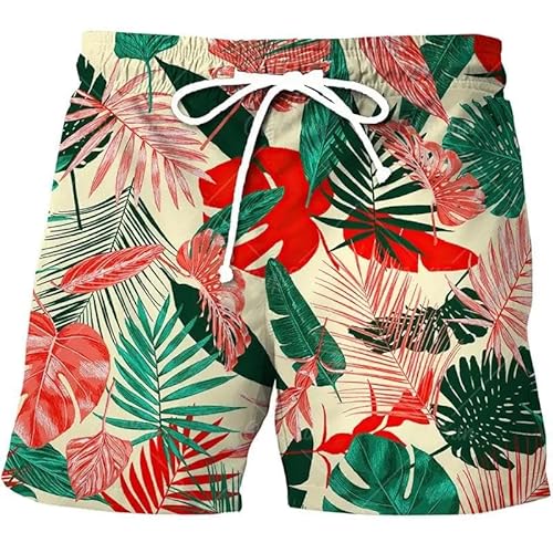 Lay U HOME Tropen Plant 3D Gedruckt Strand Shorts Fashion Urlaub Surfen Kurze Hose Swim Shorts Herren Freizeit Und Komfort Trunks von Lay U HOME