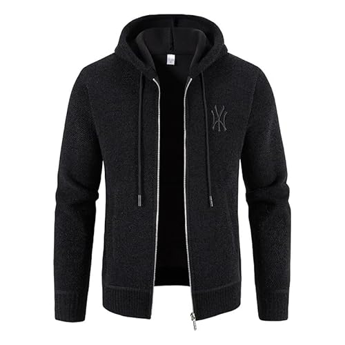 Lay U HOME Winter Men ' s Plus Velvet verdickt Kapuzen Sweater Strickjacke Jacke äußere tragen Lange-ärmeln Casual lose Pullover von Lay U HOME