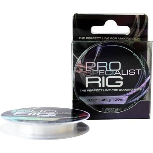 LAZER LINE Monofil Angelschnur 100m Dia 0,127mm Test 1,45kg - Transparent Vorfachschnur für Hecht Zander Barsch Forelle Karpfen Rig - Monofilament Angelsehne - Nylonfaden Vorfach - Angeln Schnur von Lazer Line