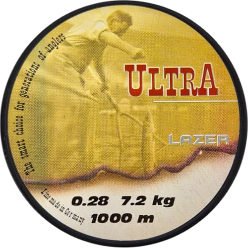 LAZER LINE Ultra Monofil Angelschnur 1000m Dia 0,28mm Test 7,2kg Weiß Schnur - Karpfen Hecht Zander Angel - Spinner Angeln - Grundangeln - Monofilament Angelsehne - Nylonfaden Vorfach – Vorfachschnur LAZER LINE Ultra Monofil Angelschnur 1000m Dia 0,28mm Test 7,2kg Weiß Schnur - Karpfen Hecht Zander Angel - Spinner Angeln - Grundangeln - Monofilament Angelsehne - Nylonfaden Vorfach – Vorfachschnur von Lazer Line