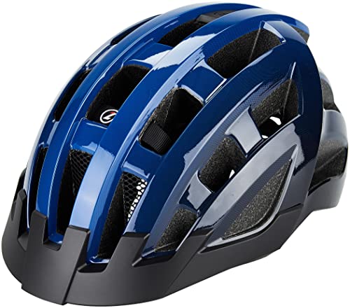 Lazer Unisex-Erwachsene Helmet Comp DLX Helm, Blau, Schwarz, einfarbig, Netz, LED (Mehrfarbig), Einheitsgröße von Lazer