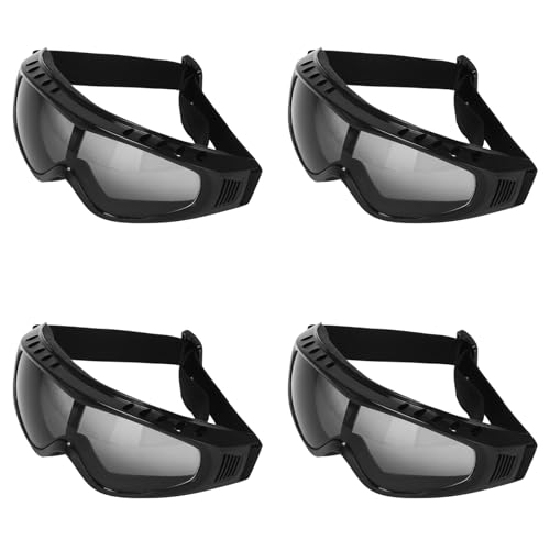 Lckiioy 4X Schutzbrille Klarglas Wind Staubschutz Motorrad, Schwarz von Lckiioy