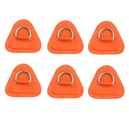 Lckiioy 6 Stück D-Ring-Patch für, Kajak, SUP, D-Ring-PVC-Patch, Stand-Up-Paddleboard, Kanu, Rafting, Orange von Lckiioy