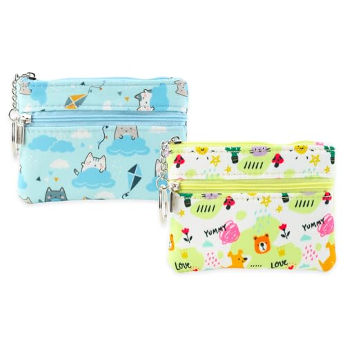 LdawyDE Kleingeldbörse, 2er Portemonnaie Damen Klein mit Schlüsselring, Mini Geldbeutel Kinder Zwei Tasche mit Reißverschlussfür Münzen, Karten und Kleinigkeiten, Süßes Design für Damen Kinder LdawyDE Kleingeldbörse, 2er Portemonnaie Damen Klein mit Schlüsselring, Mini Geldbeutel Kinder Zwei Tasche mit Reißverschlussfür Münzen, Karten und Kleinigkeiten, Süßes Design für Damen Kinder von LdawyDE