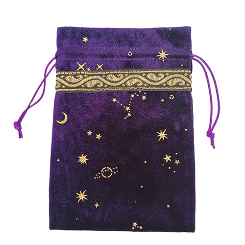 Ldbuejiaja Flanell-Tarot-Runen-Tasche, Würfel, Kordelzug, Tasche, Schmuckbeutel, Organizer, Handtasche zur Aufbewahrung von Brettspielkarten von Ldbuejiaja