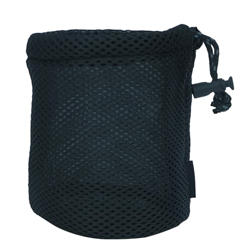 Ldbuejiaja Outdoor-Camping-Topf-Aufbewahrungstasche, schwarz, Nylon-Netztasche, Reise-Säcke, Kordelzug-Tasche, Kochgeschirr-Aufbewahrung von Ldbuejiaja