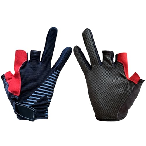 Ldbuejiaja Schnell trocknende rutschfeste Angelhandschuhe, 3 fingerlose Angelhandschuhe, atmungsaktive Outdoor-Handschuhe für Damen und Herren, Outdoor-Aktivitäten von Ldbuejiaja