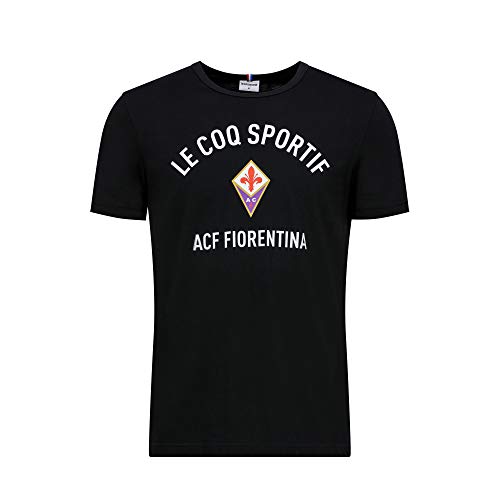 Le Coq Sportif Damen Fiorentina Fanwear Tee Ss N°1 M Black T-Shirt, Schwarz, XS von Le Coq Sportif