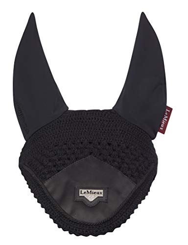 LeMieux Loire Satin Fly Hood Black Fliegenhaube, Schwarz, L von LeMieux