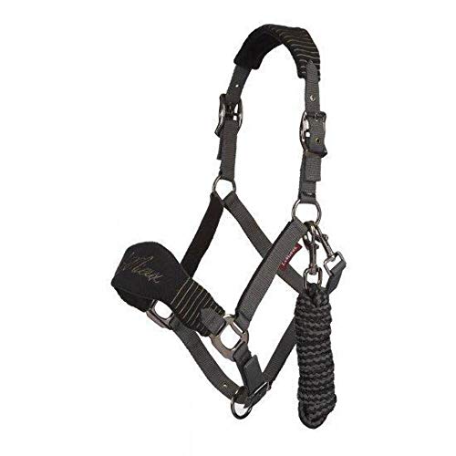 LeMieux Vogue Fleece Headcollar and Leadrope Halfter, schwarz/grau, Cob LeMieux Vogue Fleece Headcollar and Leadrope Halfter, schwarz/grau, Cob von LeMieux