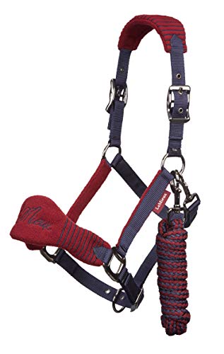 LeMieux Vogue Fleece Headcollar and Leadrope Halfter, Burgund/Marineblau, Pony von LeMieux