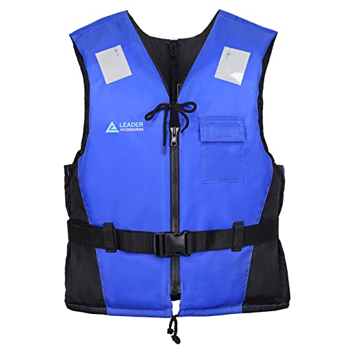 Leader Accessories Schwimmhilfe Erwachsene Auftriebsweste Feststoffweste mit Brusttasche ideal für den Wassersport, Auftriebshilfe bis zu 50N(Blau L: 70-90kg) von Leader Accessories