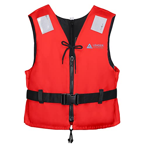Leader International Schwimmhilfe Erwachsene, Festtoffweste ideal für den Wassersport, Auftriebshilfe bis zu 40N(Rot S: 30-50kg) von Leader Accessories