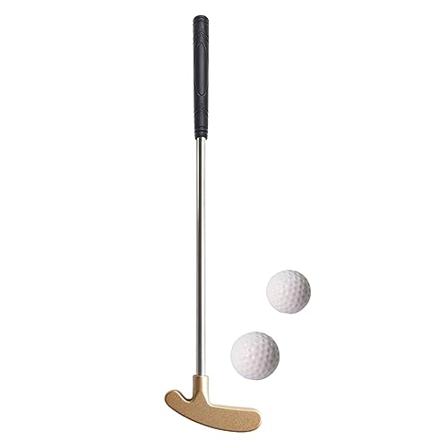 Desktop Golf Putter Mini Golf Putter Set mit TPR Grip Edelstahlschaft Rutschfestes Design Perfekt für Kinder Erwachsene Tischspiel Golf Putter Training Golden von Leadrop