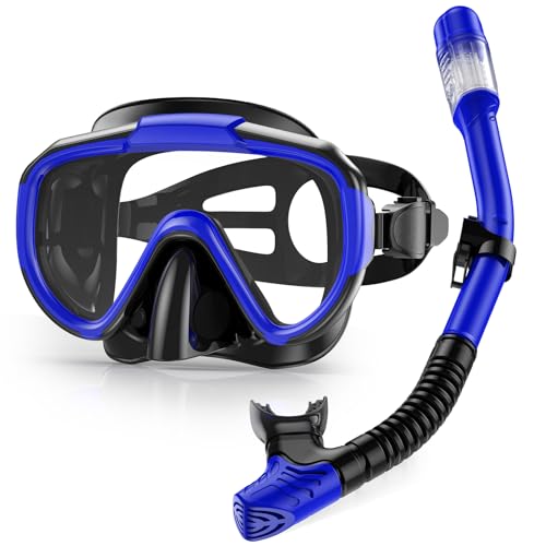Lealinga Schnorchelset Erwachsene, Taucherbrille Schnorcheln Set mit Panorama-Weitblick Tauchmaske, Anti-Leck Schnorchelmaske für Schnorcheln, Schwimmen und Tauchen (Blau) Lealinga Schnorchelset Erwachsene, Taucherbrille Schnorcheln Set mit Panorama-Weitblick Tauchmaske, Anti-Leck Schnorchelmaske für Schnorcheln, Schwimmen und Tauchen (Blau) von Lealinga